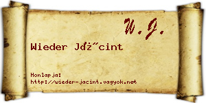 Wieder Jácint névjegykártya